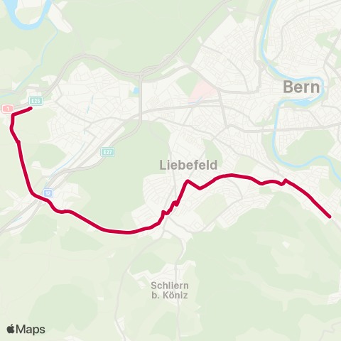 BERNMOBIL Wabern, Kleinwabern - Bern Brünnen Westside, Bahnhof map