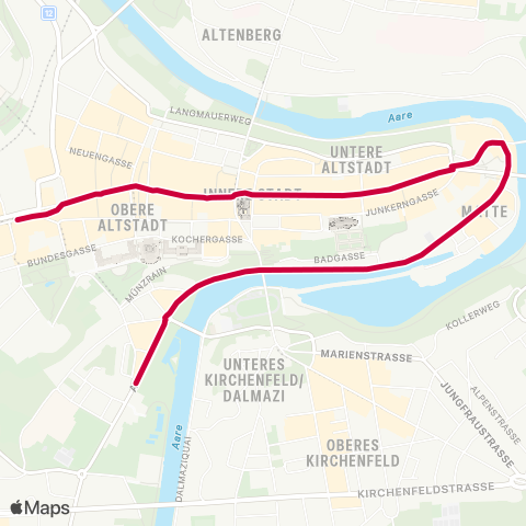 BERNMOBIL Bern, Bahnhof - Bern, Marzilistrasse map