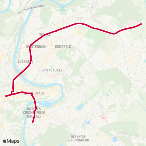 BERNMOBIL Ostermundigen, Kreuzweg - Bern, Aegertenstrasse map