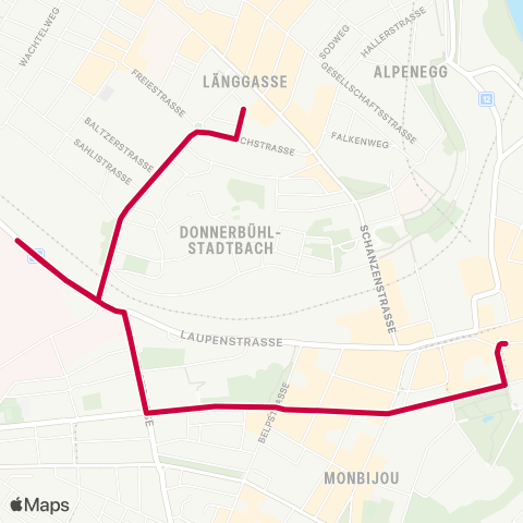 BERNMOBIL Bern, Bahnhof - Bern, Mittelstrasse map