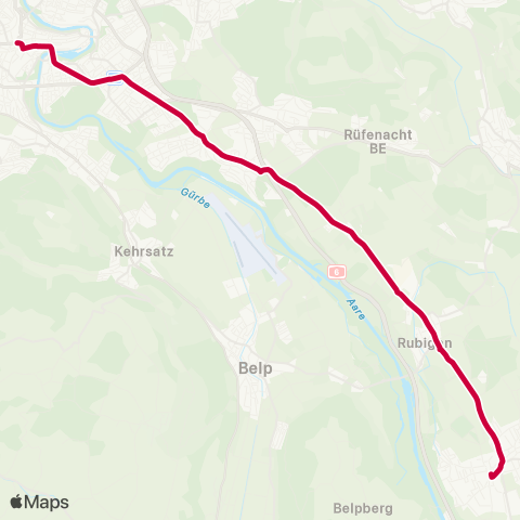 BERNMOBIL Bern, Bahnhof - Münsingen, Bahnhof map