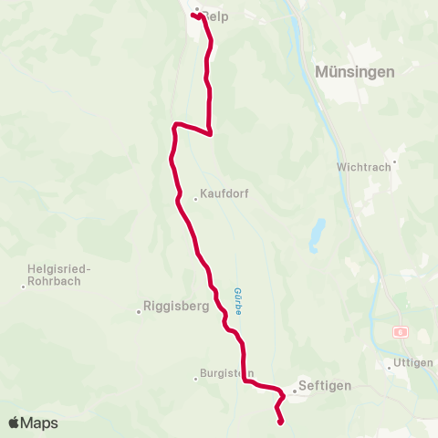 BERNMOBIL Belp, Bahnhof - Gurzelen, Schulhaus map