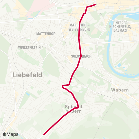 BERNMOBIL Bern, Bahnhof - Spiegel, Blinzern map