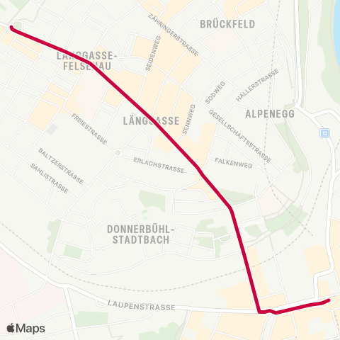 BERNMOBIL Bern, Bahnhof - Bern, Länggasse map