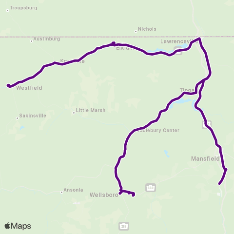 BeST Mansfield Westfield Wellsboro map