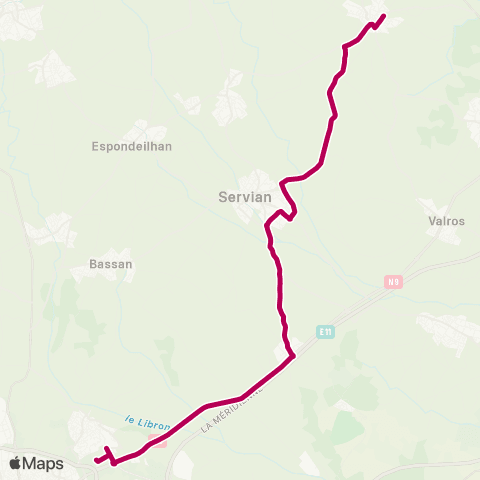 beeMob Boujan Mazeran - Servian - Alignan-du-Vent map