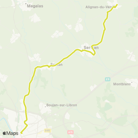 beeMob - Scolaire De Gaulle - Av. de Pézenas (Alignan) map