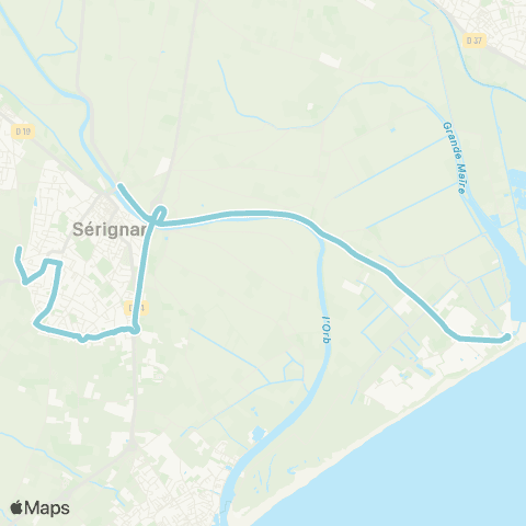 beeMob Piscine Alfred Nakache - Sérignan Plage map