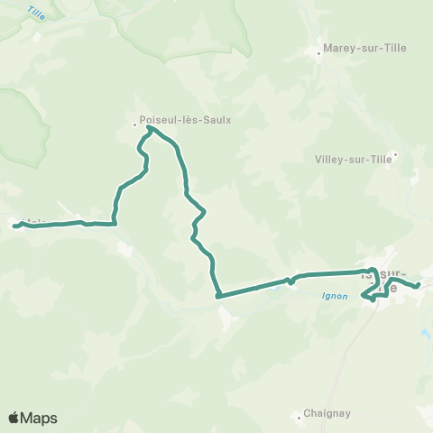 Mobigo 21 - Côte d'Or Is sur Tille - Chanceaux map