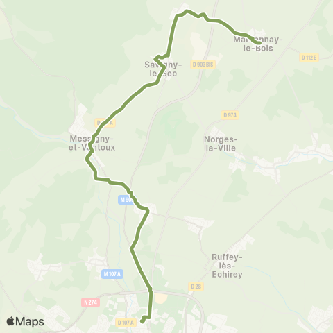 Mobigo 21 - Côte d'Or Dijon - Marsannay le Bois map