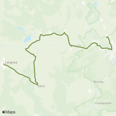 Mobigo 21 - Côte d'Or Laignes - Chatillon sur Seine map