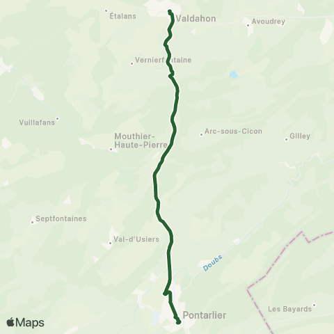 Mobigo 25 - Doubs Valdahon - Pontarlier map