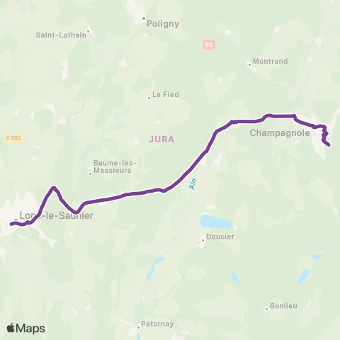 Mobigo 39 - Jura Champagnole - Lons le Saunier map