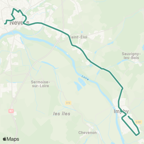 Mobigo 58 - Nièvre Imphy - Nevers map