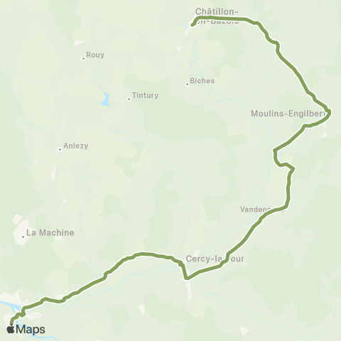 Mobigo 58 - Nièvre Chatillon en Bazois - Decize map