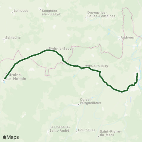 Mobigo 58 - Nièvre TAD Entrains-Clamecy map