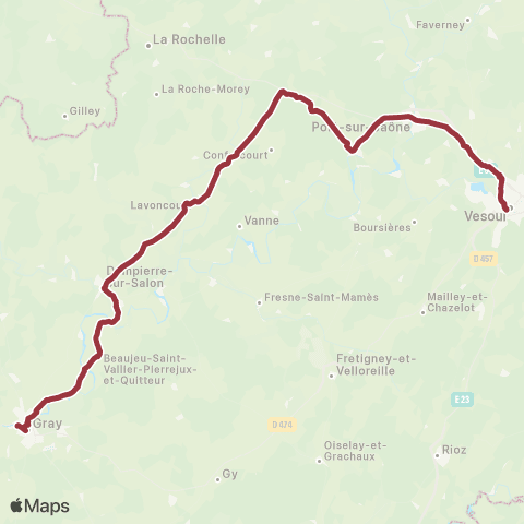 Mobigo 70 - Haute-Saône Gray - Combeaufontaine - Vesoul map