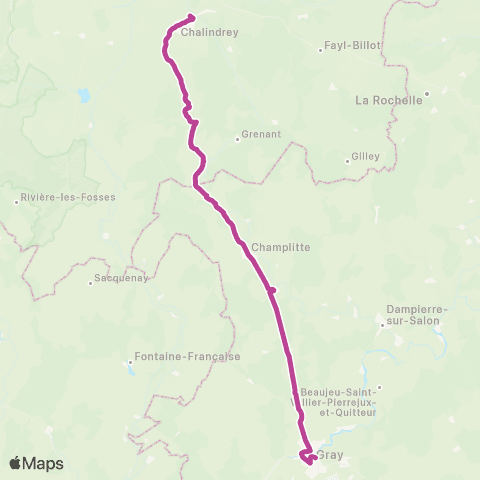 Mobigo 70 - Haute-Saône Gray - Culmont-Chalindrey map