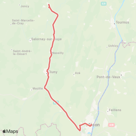 Mobigo 71 - Saône et Loire Chalon sur Saone - Cluny - Macon map