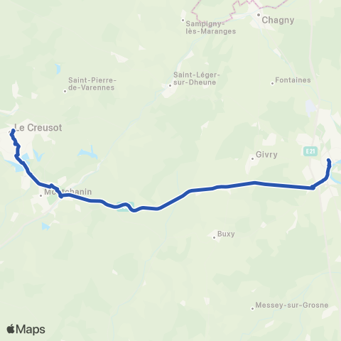 Mobigo 71 - Saône et Loire Chalon - Gare TGV Creusot - le Creusot map