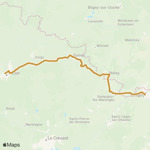 Mobigo 71 - Saône et Loire Autun - Chagny map