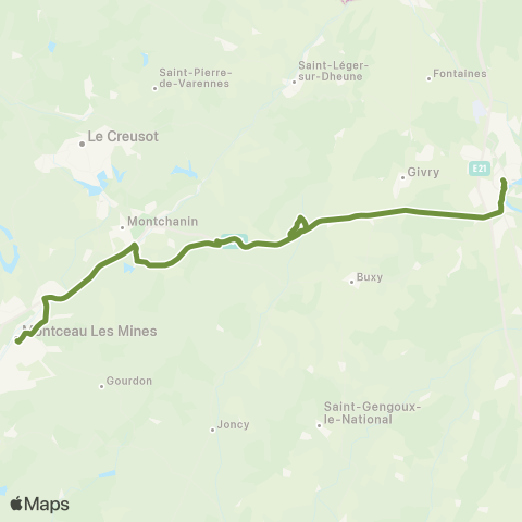 Mobigo 71 - Saône et Loire Montceau les Mines - Chalon sur Saone map