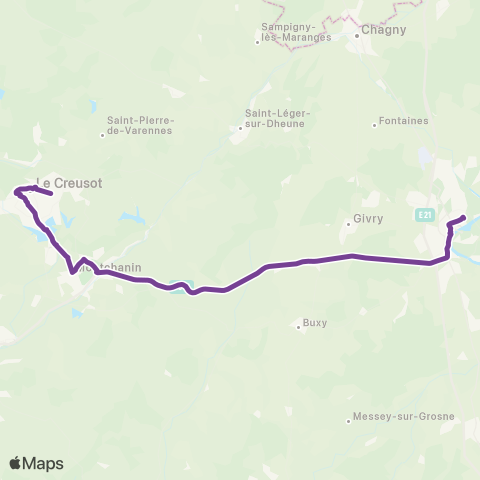 Mobigo 71 - Saône et Loire Le Creusot - Chalon sur Saone map