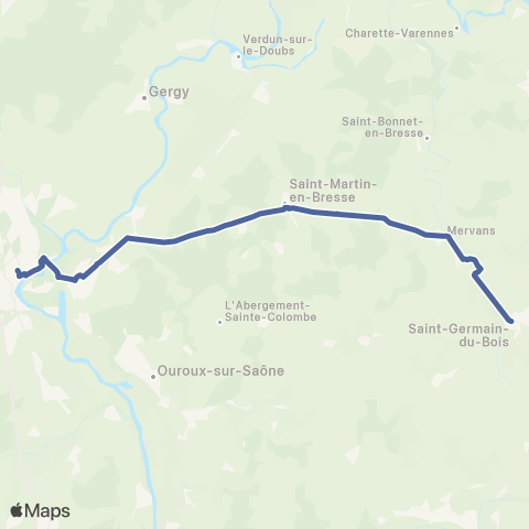 Mobigo 71 - Saône et Loire Saint Germain du Bois - Chalon sur Saone map