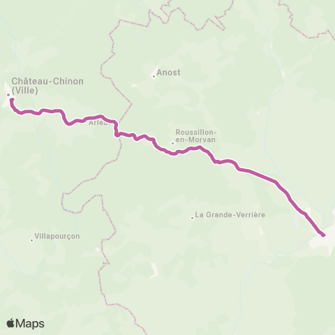 Mobigo 71 - Saône et Loire Château Chinon - Autun map