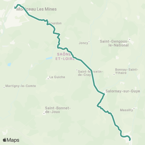 Mobigo 71 - Saône et Loire Montceau les Mines - Cluny map