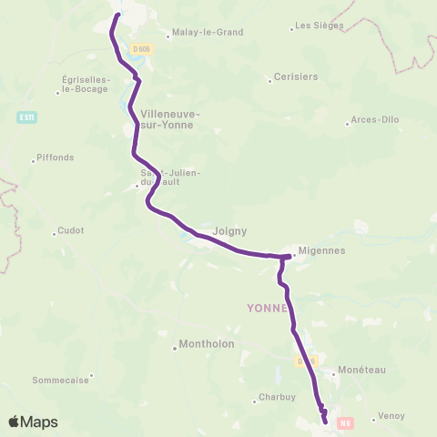 Mobigo 89 - Yonne Sens - Auxerre map