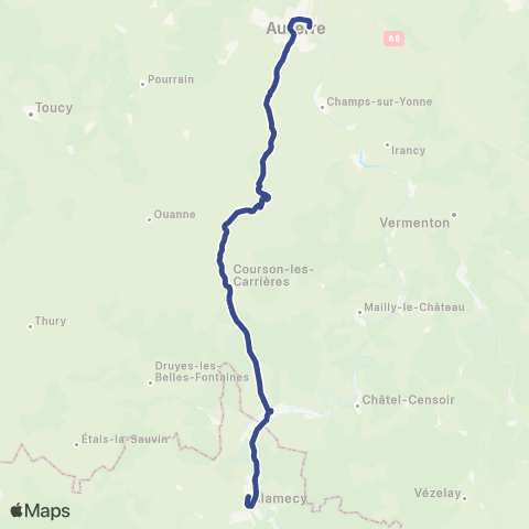 Mobigo 89 - Yonne Clamecy - Auxerre map