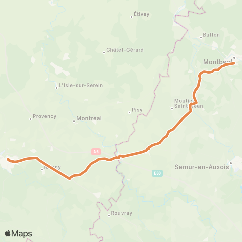 Mobigo 89 - Yonne Clamecy - Avallon - Montbard map