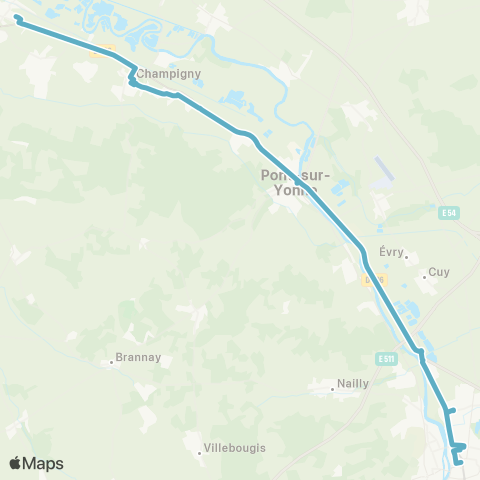 Mobigo 89 - Yonne Villeneuve la Guyard - Sens map