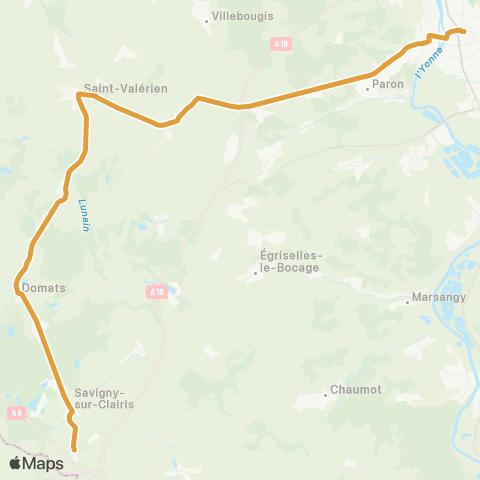 Mobigo 89 - Yonne Savigny sur Clairis - Sens map