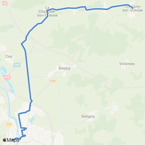 Mobigo 89 - Yonne Thorigny sur Oreuse - Sens map