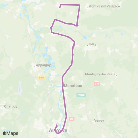 Mobigo 89 - Yonne Ormoy - Auxerre map