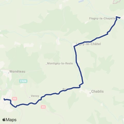 Mobigo 89 - Yonne Flogny la Chapelle - Auxerre map