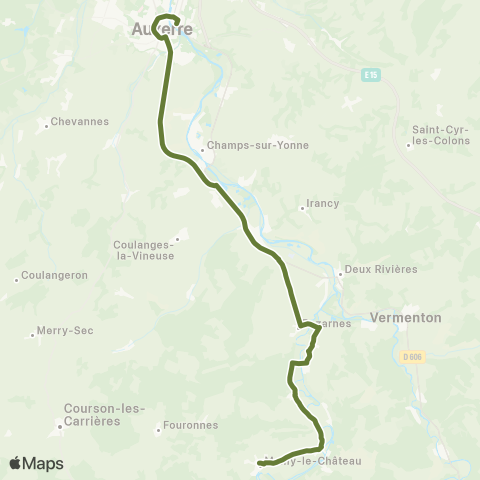 Mobigo 89 - Yonne Mailly le Château - Auxerre map