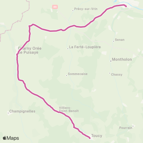 Mobigo 89 - Yonne Villiers Saint-Benoit map