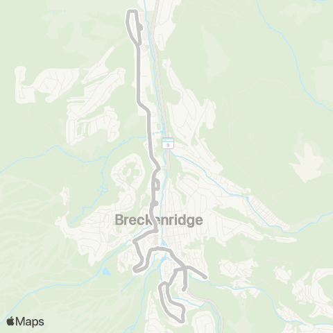 Breck Free Ride serving Beaver Run, Warrior's Mark, City Market, Airport Rd (Summer Only) map