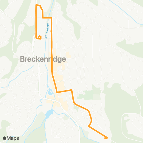 Breck Free Ride serving Main St, Ice Arena and Breckenridge Sta map