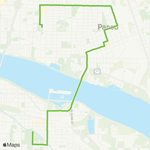 Ben Franklin Transit Metro Route 3 Overload Tripper map