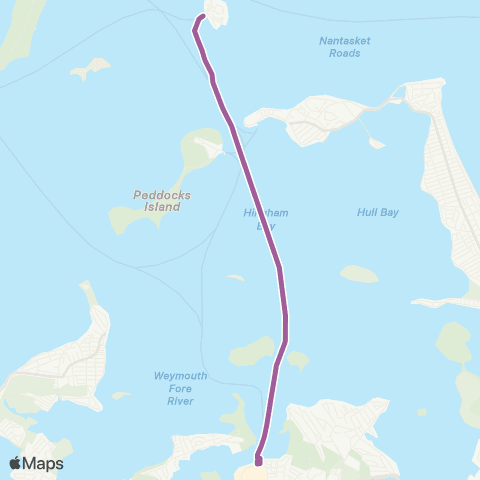 Boston Harbor Islands Ferry Hingham-Georges Island map