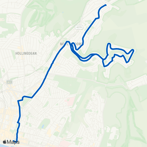Brighton & Hove Bus and Coach Company Royal Pavilion - Bolney Road map