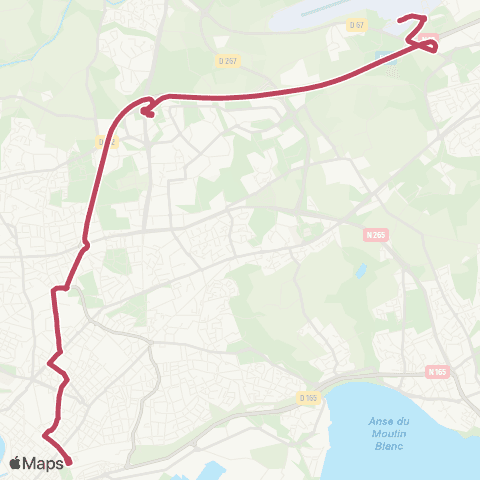 Bibus Pte de Gouesnou - Aéroport Brest Bretagne map