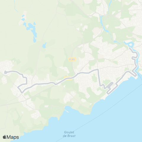 Bibus Plouzane Mairie - Brest Bordenave map