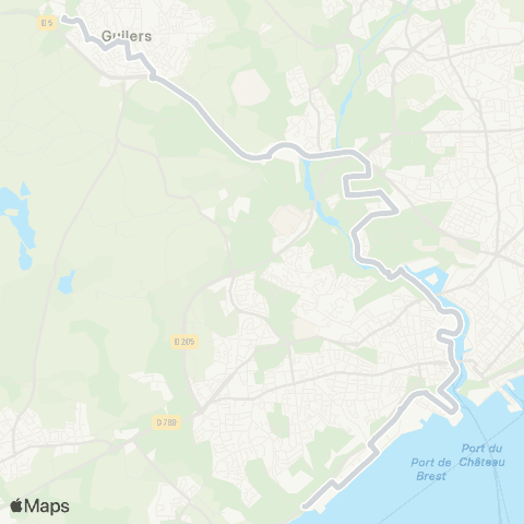 Bibus Guilers Roberval - Brest Quatre Pompes map