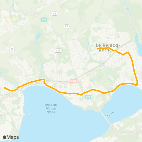Bibus Le Relecq-Kerhuon Danton - Brest Laforgue map