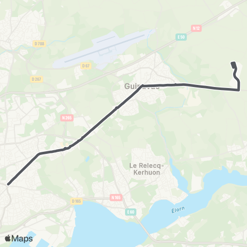 Bibus Scolaires Brest Strasbourg - Guipavas Lanvian map